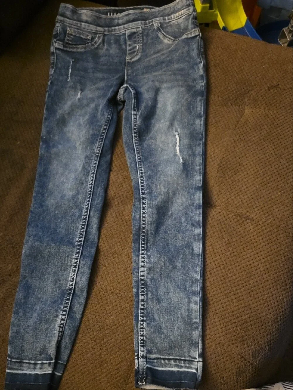 JUSTICE: Girls Blue Washed Skinny Jeans